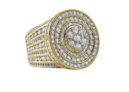 Hip Hop Micro Pave Round Bling Ring